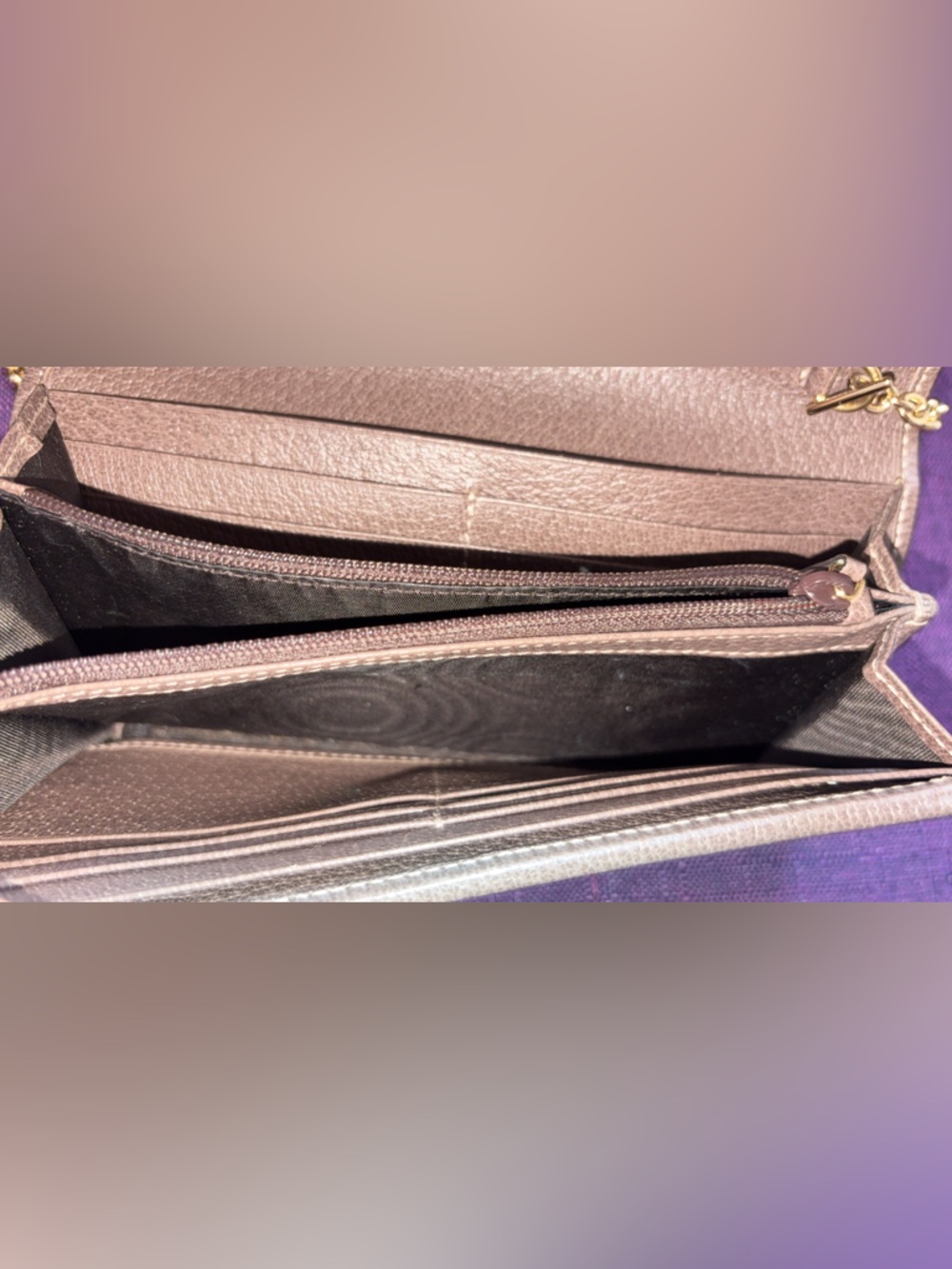 Gucci Beige GG Canvas Wallet with Green and Red Web and Gold Hardware - Picture 4 of 8